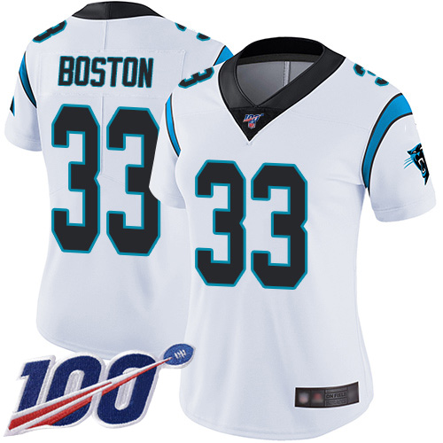Carolina Panthers Limited White Women Tre Boston Road Jersey NFL Football #33 100th Season Vapor Untouchable->women nfl jersey->Women Jersey